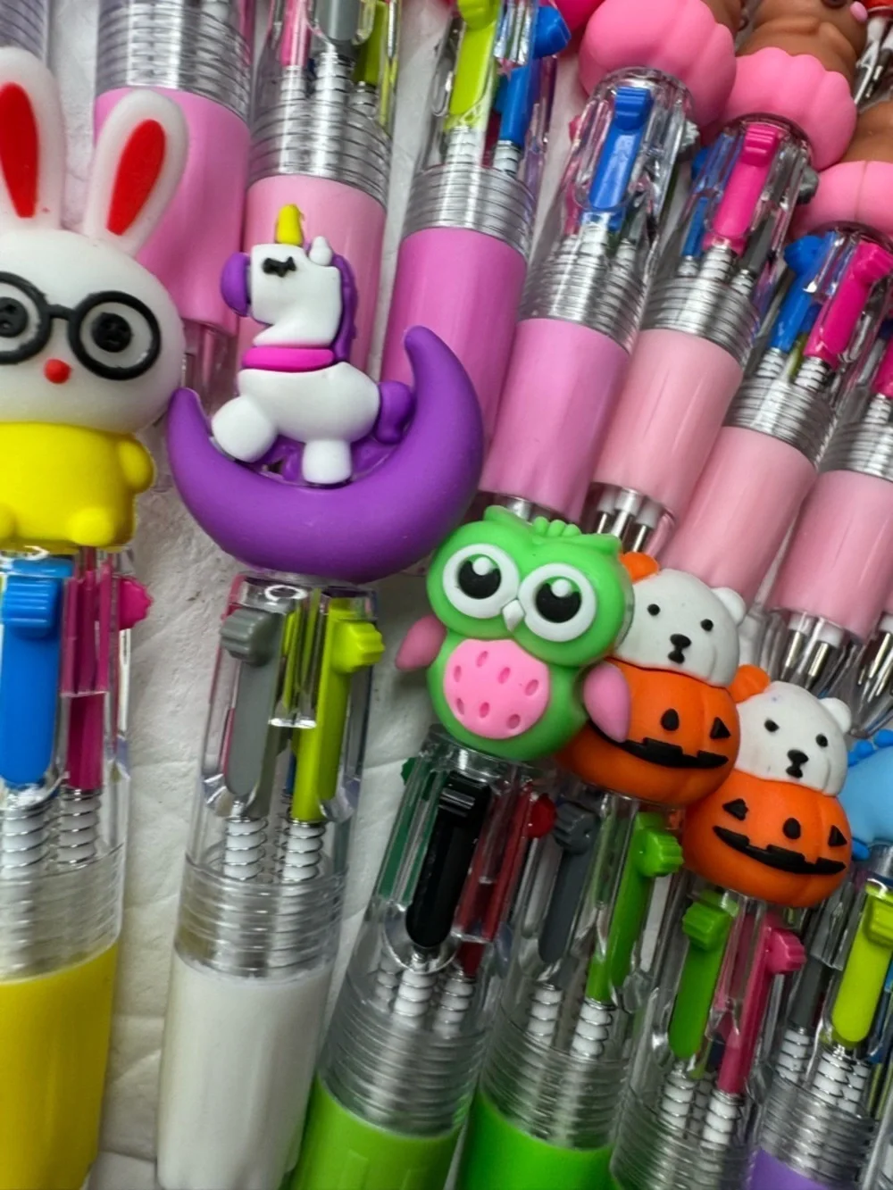 New 47pc Kids Novelty Multi-Color Click Ballpoint Pens, Party Favors